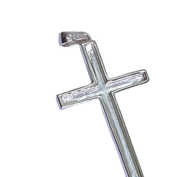 Handmade Luxury White Gold Sterling Silver Cross Pendant - Latest Fashion, - Picture 8 of 10